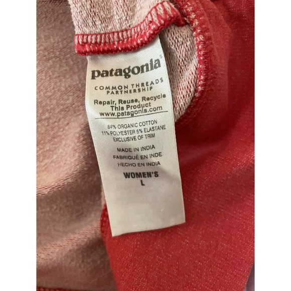Patagonia Women Full Zip Hoodie Sweatshirt Organic Cotton Red Logo L - Picture 5 of 7